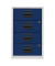 Standcontainer PFA4S505 PFA, Oxfordblau/lichtgrau, 4 Schubladen, Metall, abschlie&szlig;bar
