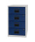 Standcontainer PFA4S505 PFA, Oxfordblau/lichtgrau, 4 Schubladen, Metall, abschlie&szlig;bar