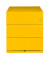 Rollcontainer Note NWA59M7SSS102 Metall gelb, 3 normale Schubladen, abschließbar
