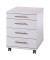 Rollcontainer 052715Z Holz lichtgrau, 3 normale Schubladen, mit extra Utensilienauszug