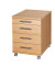 Rollcontainer 05277Z Holz buche, 3 normale Schubladen, mit extra Utensilienauszug