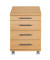 Rollcontainer 05277Z Holz buche, 3 normale Schubladen, mit extra Utensilienauszug