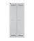 Spind Light GL08D1245, Metall, 2 Abteile mit 2 Fächern, abschließbar, 80x185cm (BxH), lichtgrau