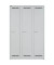 Spind Light GL12T1245, Metall, 3 Abteile mit 3 Fächern, abschließbar, 120x185cm (BxH), lichtgrau