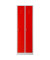 Spind 103490, Metall, 2 Abteile mit 2 Fächern, abschließbar, 60x180cm (BxH), rot