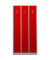 Spind 105298, Metall, 3 Abteile mit 3 Fächern, abschließbar, 90x180cm (BxH), rot