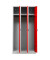 Spind 105298, Metall, 3 Abteile mit 3 Fächern, abschließbar, 90x180cm (BxH), rot