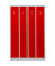 Spind 105034, Metall, 4 Abteile mit 4 Fächern, abschließbar, 117x180cm (BxH), rot