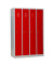 Spind 105038, Metall, 4 Abteile mit 4 Fächern, abschließbar (Schloss separat erhältlich), 117x180cm (BxH), rot