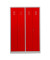 Spind 104994, Metall, 4 Abteile mit 4 Fächern (1 Verschluss je 2 Fächer), abschließbar, 117x180cm (BxH), rot