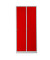 Spind 103970, Metall, 2 Abteile mit 2 Fächern, abschließbar, 80x180cm (BxH), rot