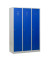 Spind 105416, Metall, 3 Abteile mit 3 Fächern, abschließbar, 118,5x180cm (BxH), blau
