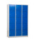Schließfachschrank 106976, Metall, 3 Abteile mit 15 Fächern, abschließbar, 119x190cm (BxH), blau