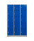 Schließfachschrank 106978, Metall, 3 Abteile mit 15 Fächern, abschließbar (Schloss separat erhältlich), 119x190cm (BxH), blau