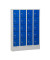 Schließfachschrank 111037, Metall, 4 Abteile mit 20 Fächern, abschließbar, 80x110cm (BxH), blau