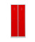 Spind 104050, Metall, 2 Abteile mit 2 Fächern, abschließbar, 80x180cm (BxH), rot