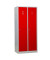 Spind 104050, Metall, 2 Abteile mit 2 Fächern, abschließbar, 80x180cm (BxH), rot