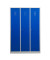 Spind 105456, Metall, 3 Abteile mit 3 Fächern, abschließbar, 118,5x180cm (BxH), blau