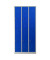 Spind 106120, Metall, 3 Abteile mit 6 Fächern, abschließbar, 90x195cm (BxH), blau