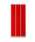 Spind 106126, Metall, 3 Abteile mit 6 Fächern, abschließbar (Schloss separat erhältlich), 90x195cm (BxH), rot