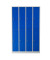 Spind 106312, Metall, 4 Abteile mit 8 Fächern, abschließbar, 117x195cm (BxH), blau