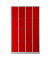 Spind 106314, Metall, 4 Abteile mit 8 Fächern, abschließbar, 117x195cm (BxH), rot
