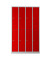 Spind 106318, Metall, 4 Abteile mit 8 Fächern, abschließbar (Schloss separat erhältlich), 117x195cm (BxH), rot