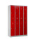 Spind 106318, Metall, 4 Abteile mit 8 Fächern, abschließbar (Schloss separat erhältlich), 117x195cm (BxH), rot