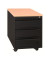 Rollcontainer 100550, schwarz/buche, 3 Schubladen, Stahl, abschlie&szlig;bar