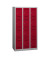 Schließfachschrank MonoBloc ML09T4506, Metall, 3 Abteile mit 12 Fächern, abschließbar, 90x170cm (BxH), rot