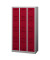 Schließfachschrank MonoBloc ML09T4506, Metall, 3 Abteile mit 12 Fächern, abschließbar, 90x170cm (BxH), rot