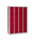 Schließfachschrank MonoBloc ML11Q4506, Metall, 4 Abteile mit 16 Fächern, abschließbar, 118,3x170cm (BxH), rot