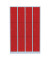 Schließfachschrank 520344, Metall, 4 Abteile mit 12 Fächern, abschließbar, 117x180cm (BxH), rot