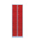 Schließfachschrank 520524, Metall, 2 Abteile mit 10 Fächern, abschließbar, 60x180cm (BxH), rot