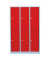 Spind 523234, Metall, 3 Abteile mit 6 Fächern, 118,5x180cm (BxH), rot