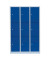 Schließfachschrank 523331, Metall, 3 Abteile mit 9 Fächern, abschließbar, 118,5x180cm (BxH), blau