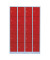 Schließfachschrank 520544, Metall, 4 Abteile mit 20 Fächern, abschließbar, 117x180cm (BxH), rot