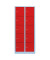 Schließfachschrank 523524, Metall, 2 Abteile mit 10 Fächern, abschließbar, 80x180cm (BxH), rot
