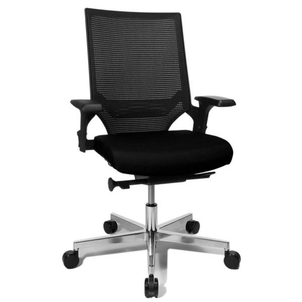 4014296244334 - Certeo - Bürodrehstuhl mit Punktsynchrontechnik schwarz schwarz 450-550 mm mit Armlehnen Tragfähigkeit 110 kg 4014296244334 - Certeo - Bürodrehstuhl mit Punktsynchrontechnik schwarz schwarz 450-550 mm mit Armlehnen Tragfähigkeit 110 kg