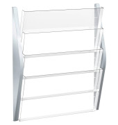 Wandprospekthalter A3 quer silber 475x80x540mm