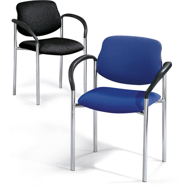 4251635607560 - Besucherstuhl FLORA I schwarz chrom mit Armlehnen 4-Fuß-Gestell 4251635607560 Deskin 4251635607560 - Besucherstuhl FLORA I schwarz chrom mit Armlehnen 4-Fuß-Gestell 4251635607560 Deskin