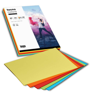 colors Kopierpapier Mixpack intensiv farbsortiert A4 80g 100 Blatt