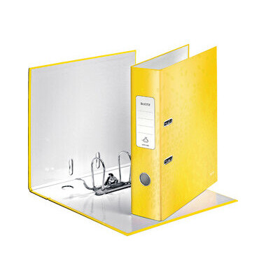 Ordner WOW 1005-00-16, A4 80mm breit PP vollfarbig, gl&auml;nzend, gemustert gelb