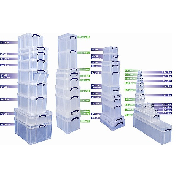 Really Useful Box Aufbewahrungsbox 70,0 l transparent 81,0 x 62,0 x 22,5 cm