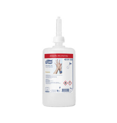 Handdesinfektion, Gel, Flakon, 6 x 1 l, farblos