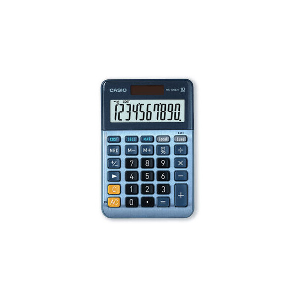 4549526609923 - Liderpapel - Tischrechner ® MS-100EM 101 x 28 x 149 mm (b x h x t) Solar-Energie Batterie silber grau