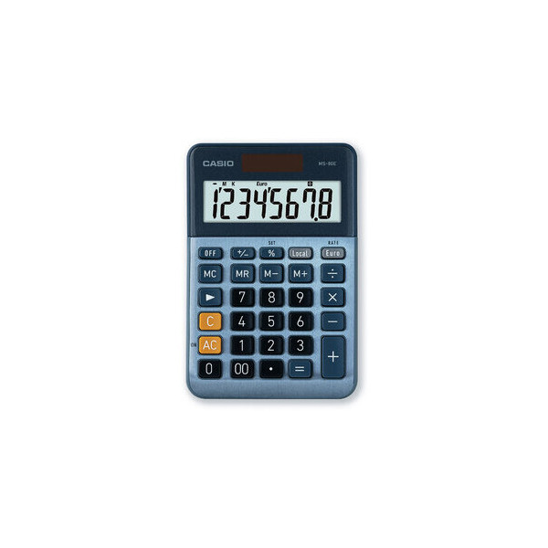 4549526609909 - MS-80E - Desktop-Taschenrechner - 8 Stellen - Solarpanel Batterie - Blau