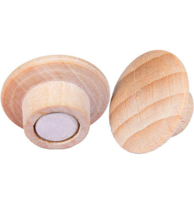 Haftmagnet WOODEN, 7-181725, Rund, 25mm &Oslash;, braun natur, 300g