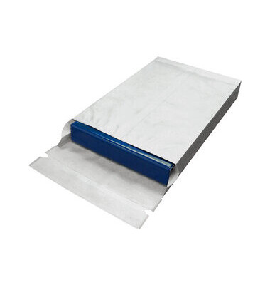 Faltentaschen Tyvek E-Commerce 69102, B4, ohne Fenster, 50mm-Falte, haftklebend, 55g, weiß