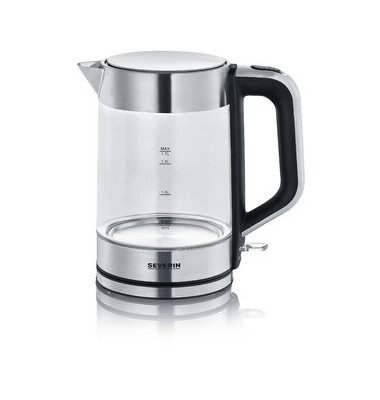 Wasserkocher WK 3420, Glas/Edelstahl, 1,7 l, farblos/edelstahl/schwarz